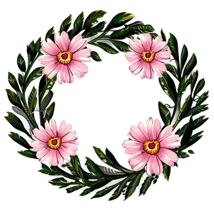 Pink Flower Wreath PNG 05242024