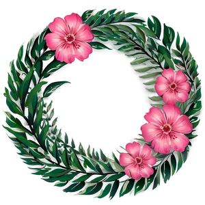 Pink Flower Wreath PNG 05242024