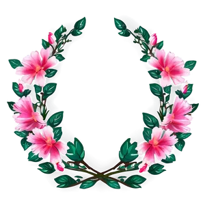 Pink Flower Wreath PNG 05242024