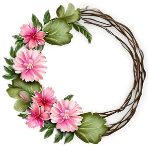 Pink Flower Wreath PNG 56