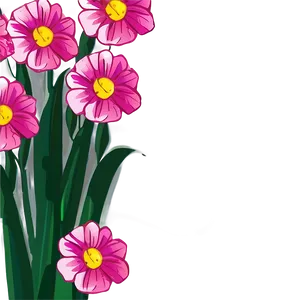 Pink Flowers Cartoon Png 05242024 PNG image