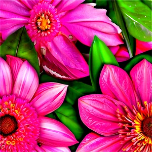 Pink Flowers Design PNG Jyn