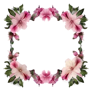Pink Flowers Frame PNG 05242024