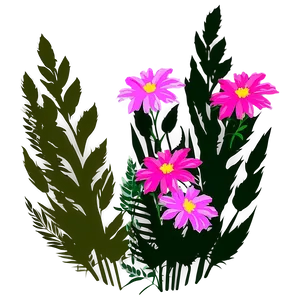 Pink Flowers Silhouette Png 05242024 PNG image