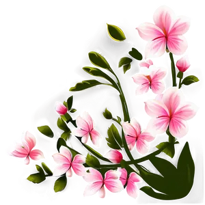 Pink Flowers Silhouette PNG Tyd PNG