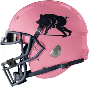 Pink Football Helmetwith Panther Logo PNG