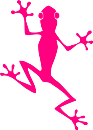 Pink Frog Silhouette Graphic PNG image