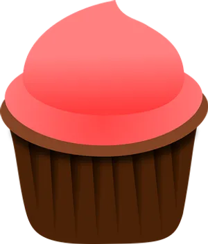 Pink Frosted Cupcake Graphic PNG image