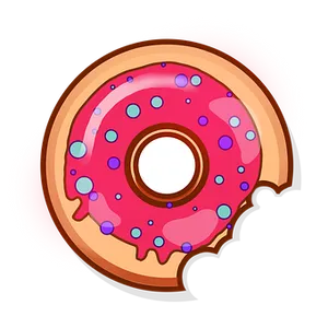 Pink Frosted Sprinkle Donut Graphic PNG image