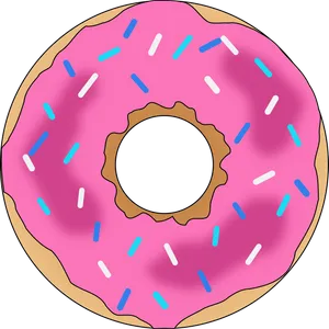 Pink Frosted Sprinkled Doughnut Illustration.png PNG image