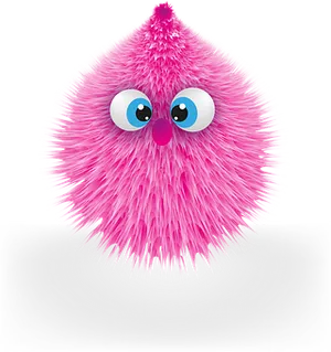 Pink_ Furry_ Creature_ Illustration PNG image