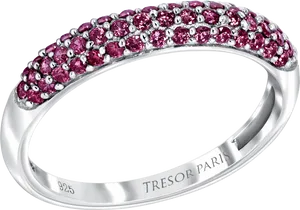 Pink Gemstone Silver Ring Tresor Paris PNG image