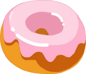 Pink Glazed Doughnut Illustration.png PNG image