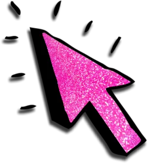 Pink Glitter Cursor Arrow PNG image