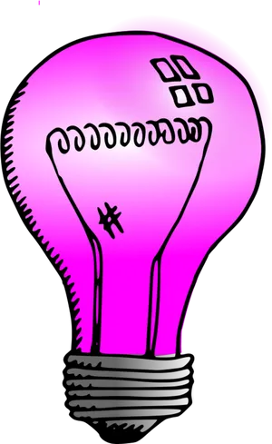 Pink Glowing Light Bulb Illustration