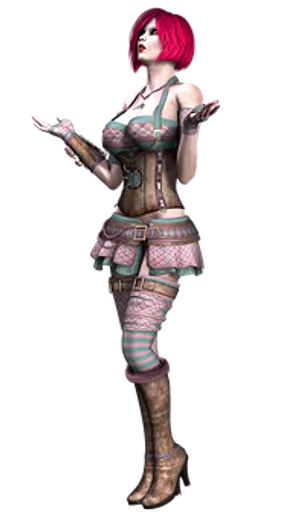 Pink Haired Animated Character