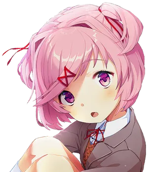 Pink Haired Anime Girl Emoji.png PNG image