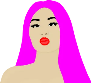 Pink Haired Icon Illustration PNG image