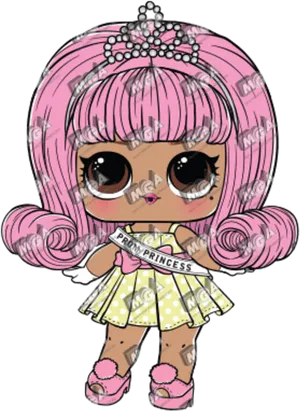 Pink Haired L O L Doll Princess PNG image