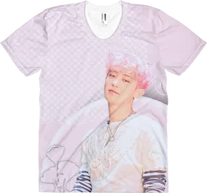 Pink Haired Man Tshirt Design PNG image