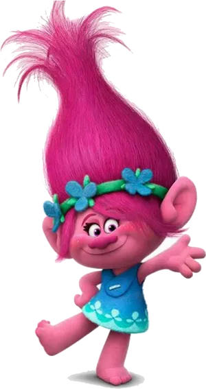 Pink Haired Troll Character PNG image