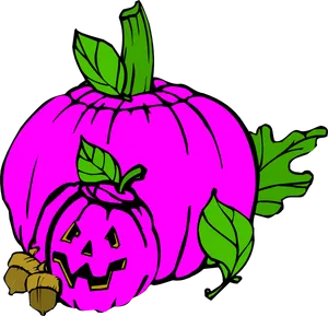 Pink Halloween Pumpkin Cartoon PNG image