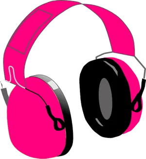 Pink Headphones Illustration PNG image