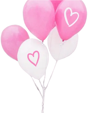 Pink Heart Balloons Kawaii PNG image