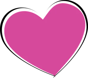 Pink Heart Black Background