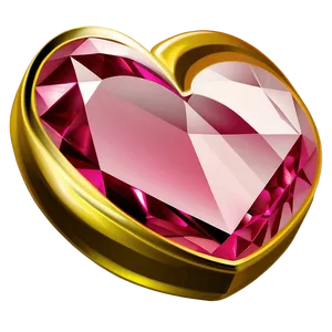 Pink Heart Diamond Charm PNG 64