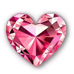 Pink Heart Diamond Dreamy Design PNG 50 PNG