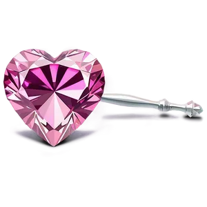 Pink Heart Diamond Glow PNG 06282024