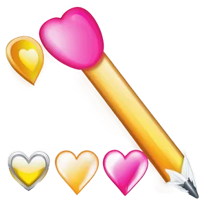Pink Heart Emoji With Arrow PNG 36