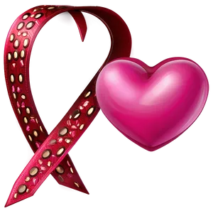 Pink Heart Emoji With Ribbon PNG 06262024