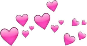 Pink Heart Filter Overlay PNG image