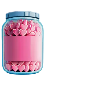 Pink Heart In A Jar PNG 05232024