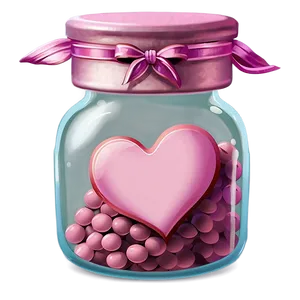 Pink Heart In A Jar PNG Wqb41 PNG