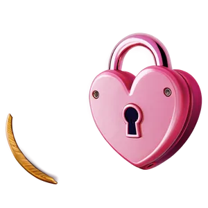 Pink Heart Lock PNG 22