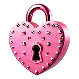 Pink Heart Lock PNG 55