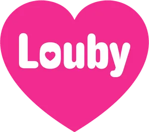 Pink Heart Louby Graphic PNG image