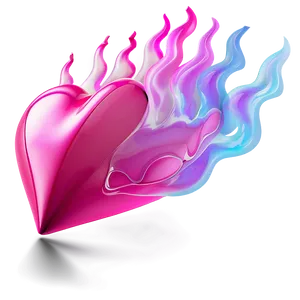 Pink Heart On Fire PNG 05232024 PNG