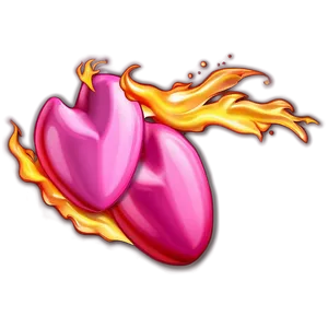 Pink Heart On Fire PNG 24 PNG