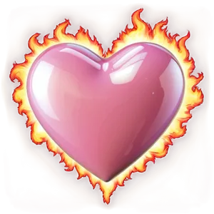 Pink Heart On Fire PNG Qih