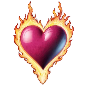 Pink Heart On Fire PNG Vgd7 PNG