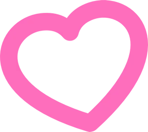 Pink Heart Outline Graphic PNG