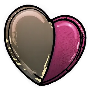 Pink Heart Outline PNG 3