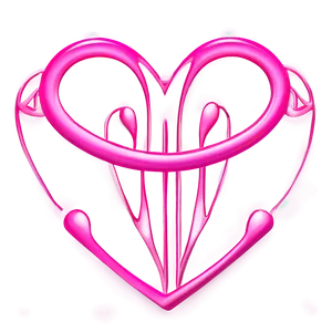 Pink Heart Outline PNG 81