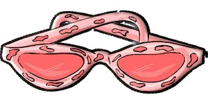 Pink Heart Pattern Sunglasses