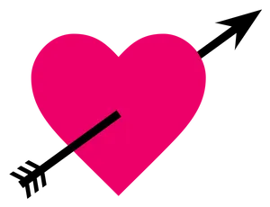 Pink Heart Piercedby Arrow