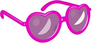 Pink Heart Shaped Sunglasses Emoji PNG